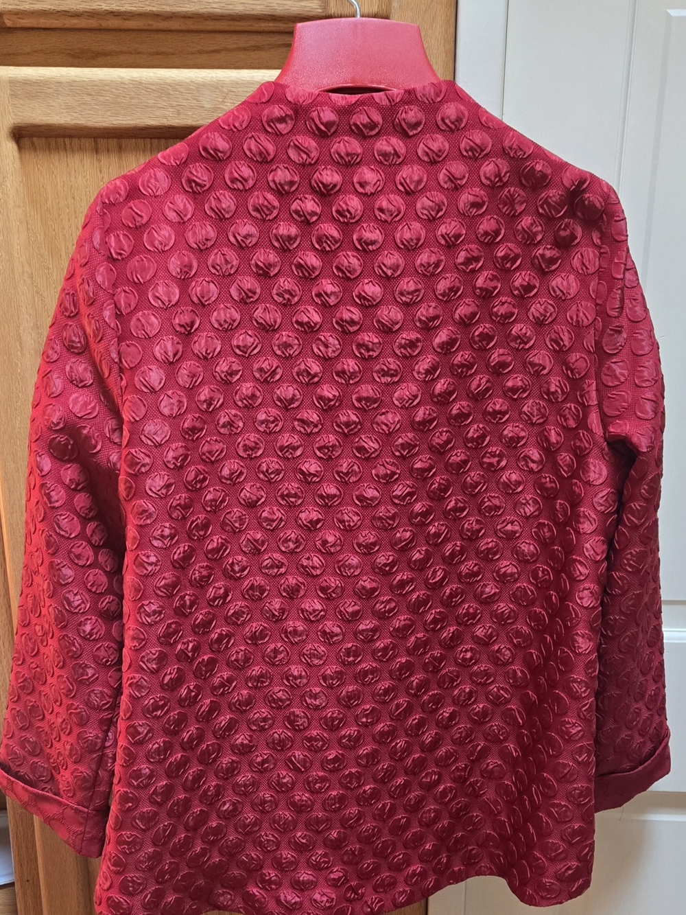 ic Collection Women's Red Textured Jacket - Picture 4 of 7